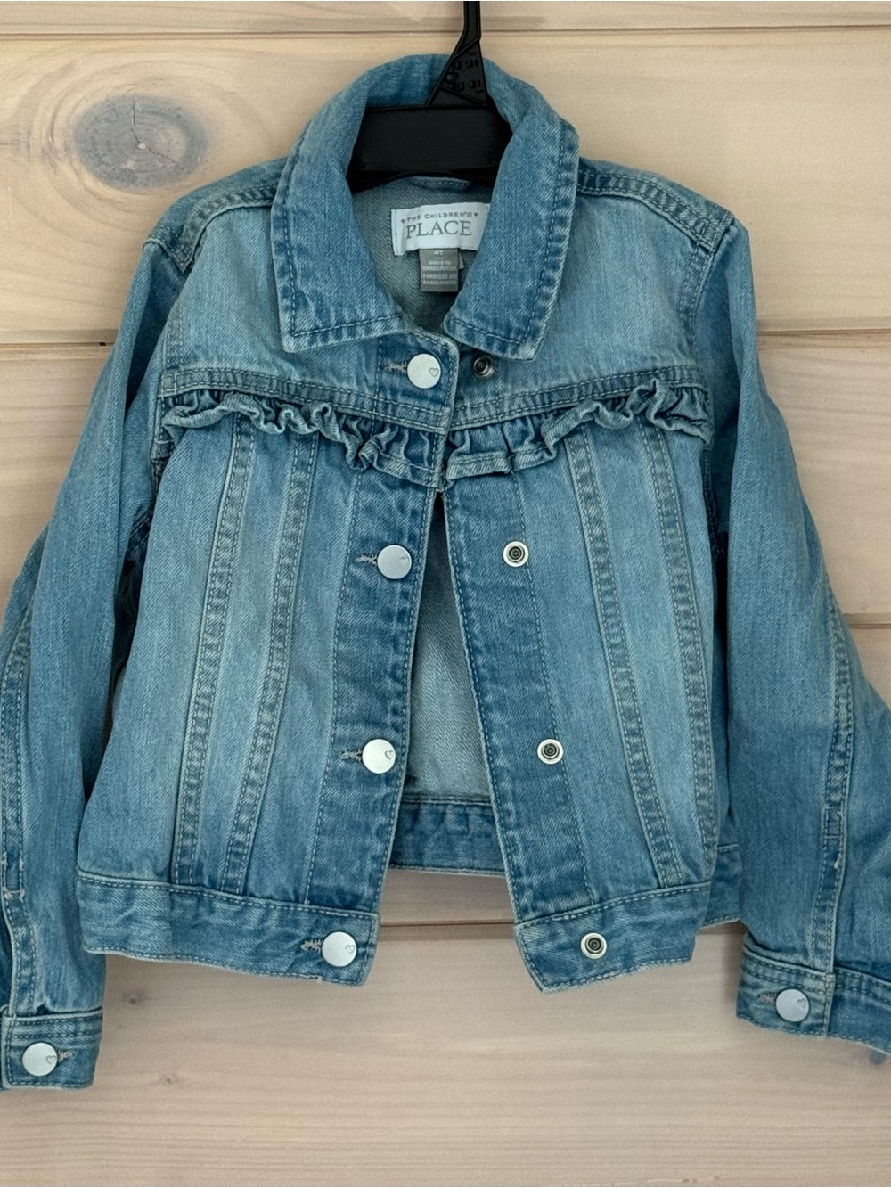 Toddler Girls -The Children's Place Light Blue Ruffle Denim Jacket
